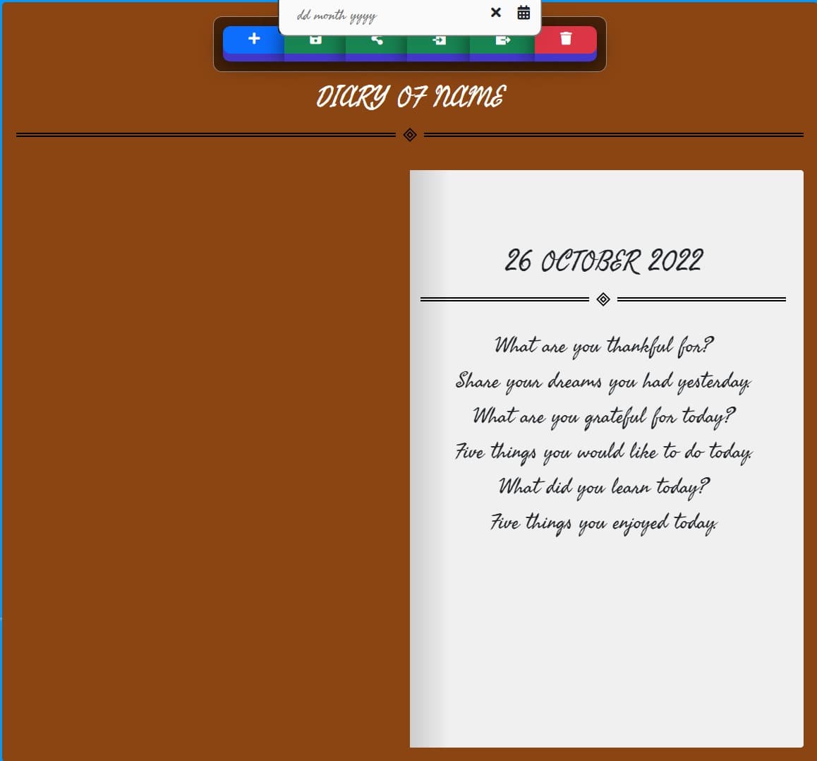 Image of Daily Diary